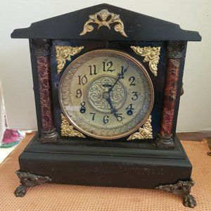 E.INGRAHAM & CO. BLACK MANTLE CLOCK